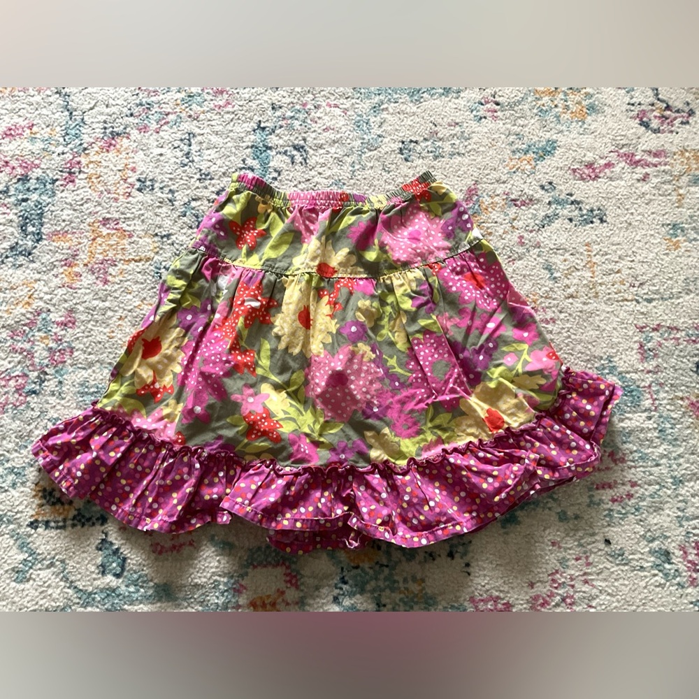 Hanna Andersson Pink Cotton Ruffle Mini Skirt Size 120 US 6-7